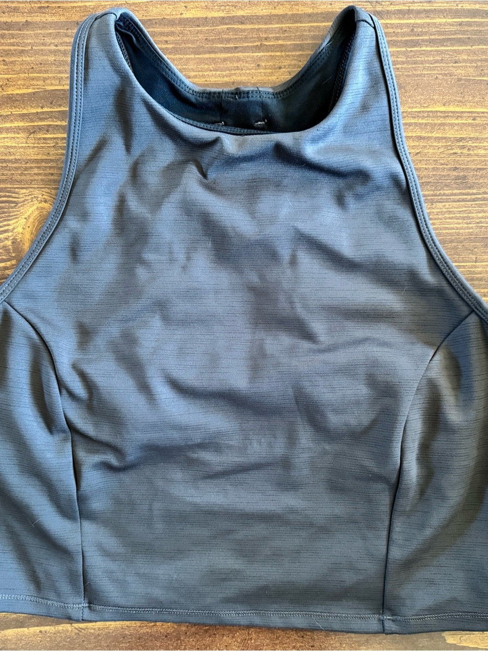 all in motion Black High-Neck Cropped Athletic Tank